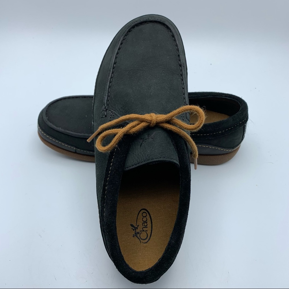 Chaco Pineland Moc Leather Shoe Black Lace Up Moccasin Size 6